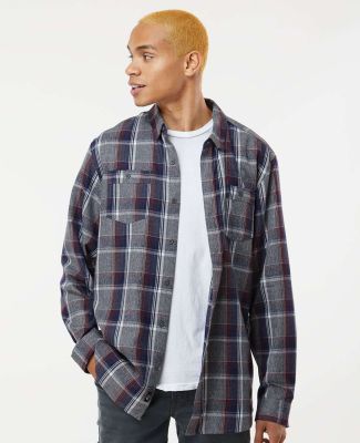 Burnside Clothing 8220 Perfect Flannel Work Shirt in Heather grey/ navy