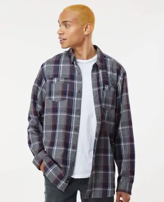 Burnside Clothing 8220 Perfect Flannel Work Shirt in Heather grey/ navy
