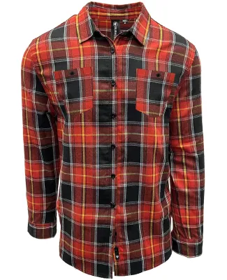 Burnside Clothing 8220 Perfect Flannel Work Shirt in Fire red/ black