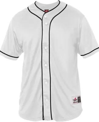 Alleson Athletic 52MBBJY Youth Diamond Jersey in White/ black