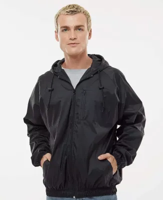 Burnside Clothing 9728 Hooded Nylon Mentor Jacket in Black