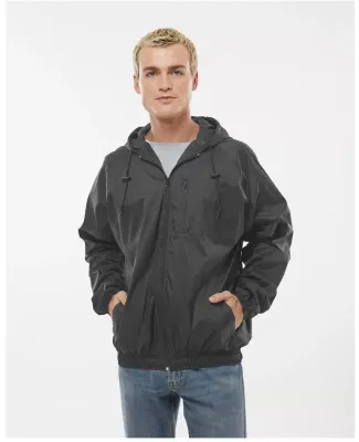 Burnside Clothing 9728 Hooded Nylon Mentor Jacket in Steel