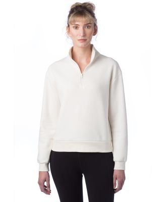 Alternative Apparel 8808PF Ladies' Mock Quarter-Zi in Natural