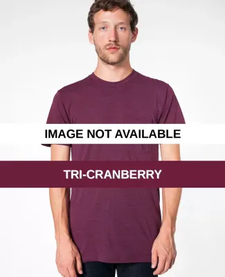 American Apparel TR406 Unisex Tri-Blend Pocket T-S Tri-Cranberry