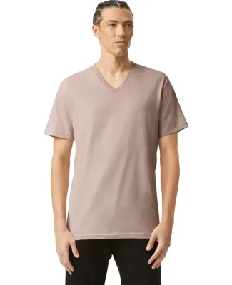 American Apparel 2006CVC Unisex CVC V-Neck Tee in Heather blush