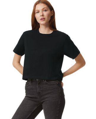 American Apparel 102 Women's Fine Jersey Boxy T-Sh in Black