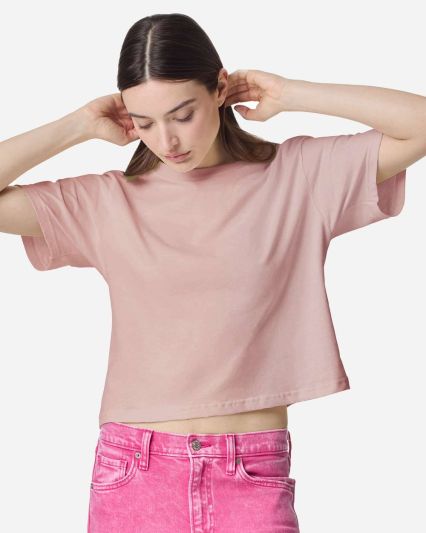 American Apparel 102 Women's Fine Jersey Boxy T-Sh in Blush