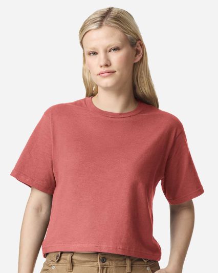 American Apparel 102 Women's Fine Jersey Boxy T-Sh in Canyon
