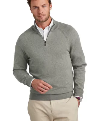Brooks Brothers BB18402  Cotton Stretch 1/4-Zip Sw in Ltshdgyhtr
