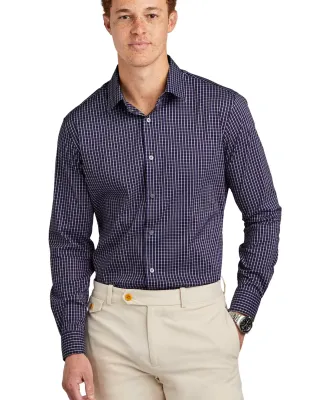 Brooks Brothers BB18006  Tech Stretch Patterned Sh in Nvblrmuchk