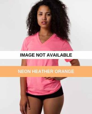 BB456 American Apparel Unisex Poly-Cotton Short Sl Neon Heather Orange