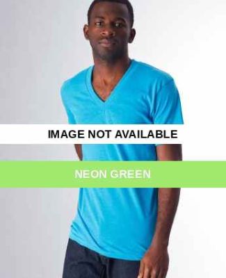 BB456 American Apparel Poly-Cotton Short Sleeve V- Neon Green