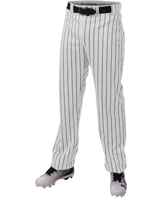 Alleson Athletic 655WPN Crush Pinstripe Pants in White/ navy