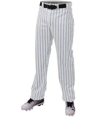Alleson Athletic 655WPN Crush Pinstripe Pants in White/ royal