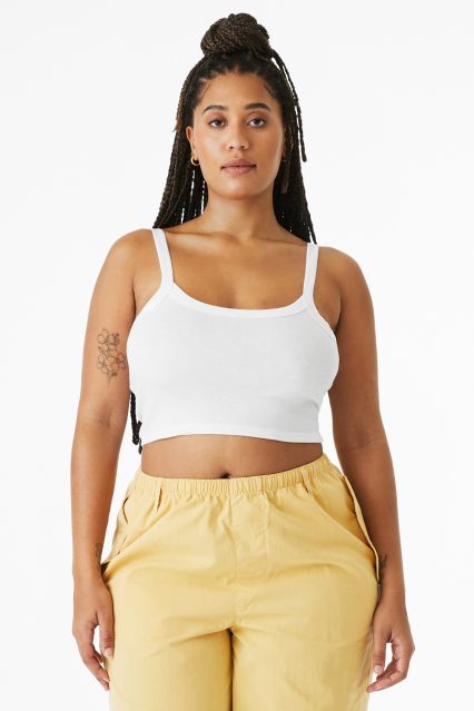 Bella + Canvas 1012 Ladies' Micro Ribbed Scoop Tan in Solid white blend