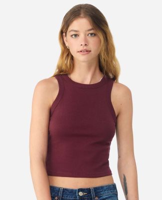 Bella + Canvas 1019 Ladies' Micro Ribbed Racerback in Solid maroon blend