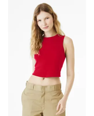 Bella + Canvas 1013 Ladies' Micro Rib Muscle Crop  in Solid red blend