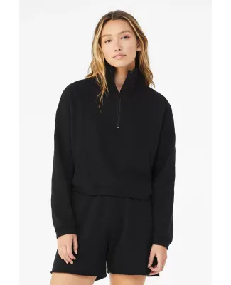 Bella + Canvas 3953 Ladies' Sponge Fleece Half-Zip in Black