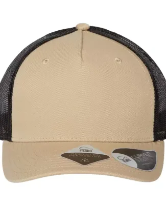 Atlantis Headwear ZION Sustainable Five-Panel Truc in Khaki/ black