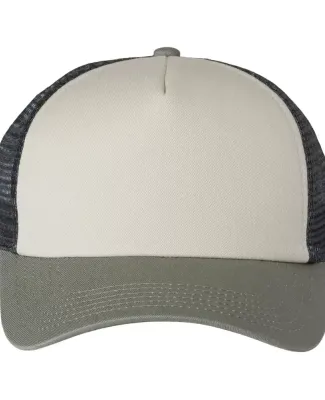 Imperial 1287 North Country Trucker Cap in Stone/ moss/ charcoal