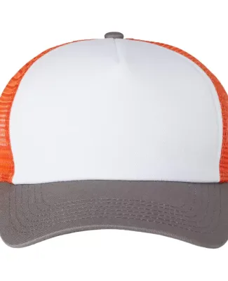 Imperial 1287 North Country Trucker Cap in White/ charcoal/ orange