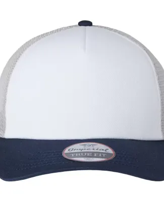Imperial 1287 North Country Trucker Cap in White/ navy/ grey