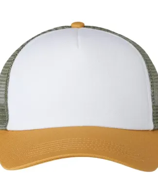 Imperial 1287 North Country Trucker Cap in White/ wheat/ elmwood