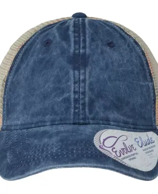Infinity Hers TESS Women's Washed Mesh Back Cap in Navy/ stripes