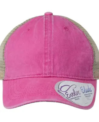 Infinity Hers TESS Women's Washed Mesh Back Cap in Rose/ polka dots