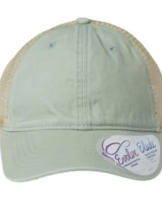 Infinity Hers TESS Women's Washed Mesh Back Cap in Sage/ polka dots