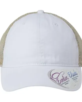 Infinity Hers TESS Women's Washed Mesh Back Cap in White/ floral