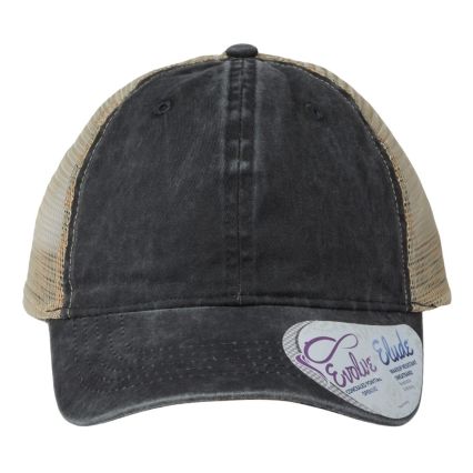 Infinity Hers TESS Women's Washed Mesh Back Cap in Black/ leopard