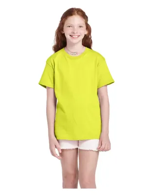 11736 Delta Apparel Youth Pro Weight Short Sleeve  in Safety green