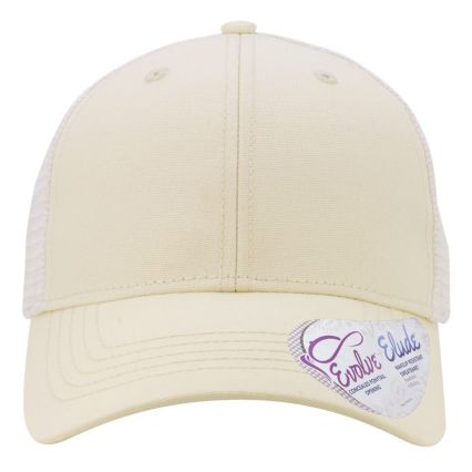 Infinity Hers CHARLIE Women's Modern Trucker Cap in Vanilla/ white