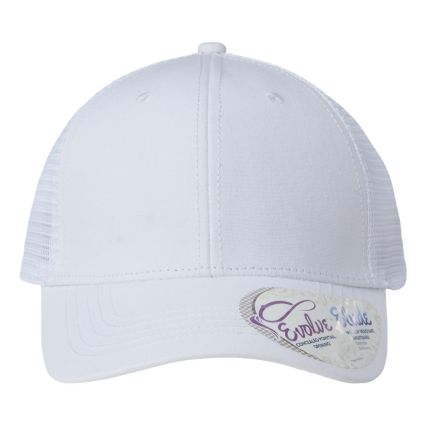 Infinity Hers CHARLIE Women's Modern Trucker Cap in White/ white