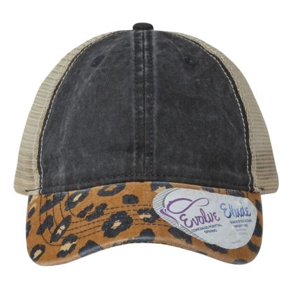 Infinity Hers JANET Women's Animal Print Mesh Back in Black/ leopard/ khaki