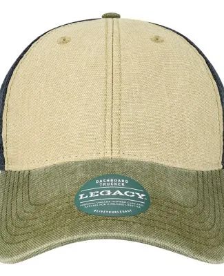 Legacy DTA Dashboard Trucker Cap in Stone/ olive/ navy