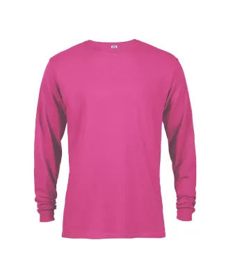 61748 Delta Apparel Adult Long Sleeve 5.2 oz. Tee in Safety pink