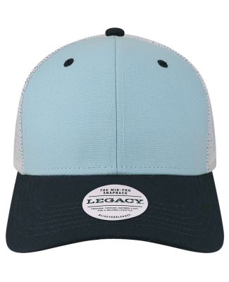 Legacy MPS Mid-Pro Snapback Trucker Cap in Light blue/ navy/ white