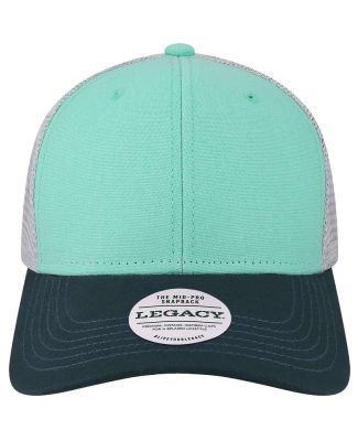 Legacy MPS Mid-Pro Snapback Trucker Cap in Mint/ navy/ silver