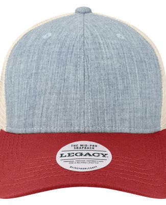 Legacy MPS Mid-Pro Snapback Trucker Cap in Mélange light blue/ cardinal/ stone