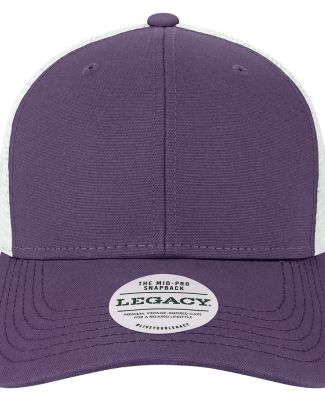 Legacy MPS Mid-Pro Snapback Trucker Cap in Purple/ white