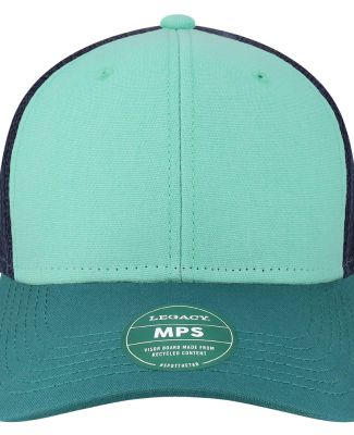 Legacy MPS Mid-Pro Snapback Trucker Cap in Mint/ marine/ navy