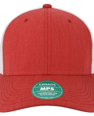 Legacy MPS Mid-Pro Snapback Trucker Cap in Melange scarlet/ white