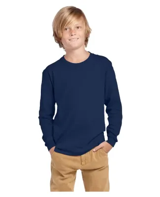 Delta Apparel 61070  Youth Long Sleeve 5.2 oz. Tee in True navy