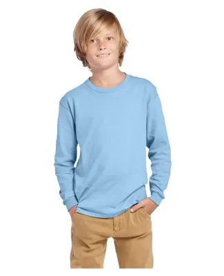 Delta Apparel 61070  Youth Long Sleeve 5.2 oz. Tee in Sky blue