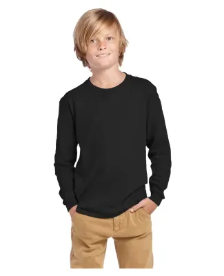 Delta Apparel 61070  Youth Long Sleeve 5.2 oz. Tee in Black