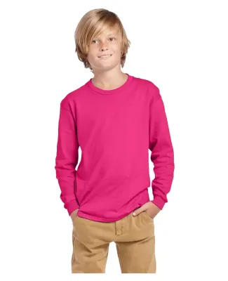Delta Apparel 61070  Youth Long Sleeve 5.2 oz. Tee in Helicona