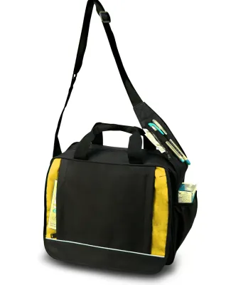 Liberty Bags 1082 Shoulder Briefcase in Black/ yellow