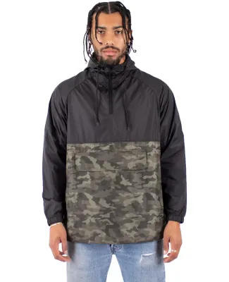 Shaka Wear SHAWJ Men's Windbreaker Jacket in Black/ camo grn